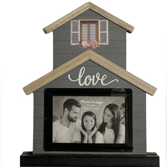 Photo Picture Frame House Shaped Distressed Shabby Modern Farmhouse 10 X 12 In - Picture 11 of 11